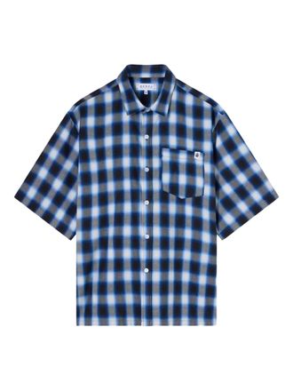 Edwin Millbury checked shirt - men - Cotton/Recycled Polyester - M - Blue