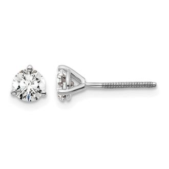 Diamond2Deal 14k White Gold 2/3 ct Round Lab Grown Diamond Stud Earrings Screw Back VS Clarity, D-E Color