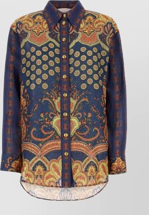 Valentino Garavani linen shirt with paisley pattern and longline hem