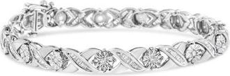 House of Brilliance Silver 1.0 Cttw Diamond Miracle-Set X-Link Tennis Bracelet in White at Nordstrom