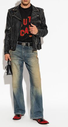 Amiri Jeans With A vintage Effect, Mens, Navy Blue