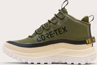 Sorel Mens Callsign Horizon Mid Gtx Waterproof Sneakers In Utility Green Honey White
