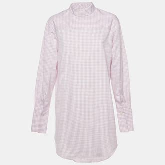 Dries Van Noten Pink Checkered Print Cotton Corso Shirt