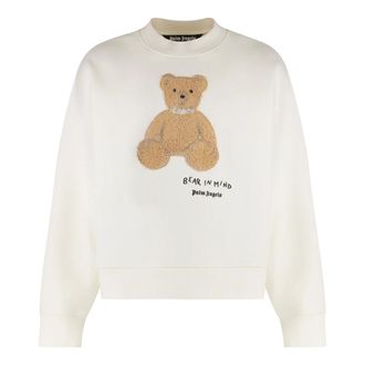Palm Angels Sweatshirts, male, White, Size: L Bear In Mind Sweatshirt