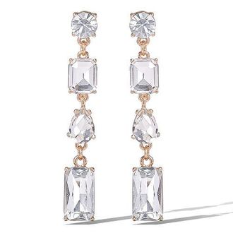 Jessica Simpson Crystal Cascade Statement Earrings in Gold at Nordstrom