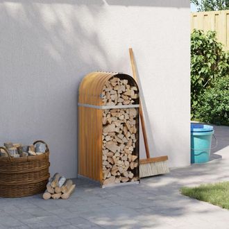 vidaXL Le&ntilde;ero De Acero Galvanizado Acabado De Madera 40x45x100 Cm Vidaxl