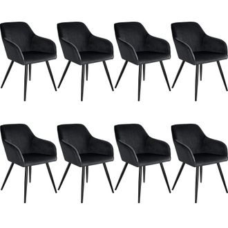 TecTake Dining Chair Marilyn Set Of 8 - Black | Size: 8 Pack