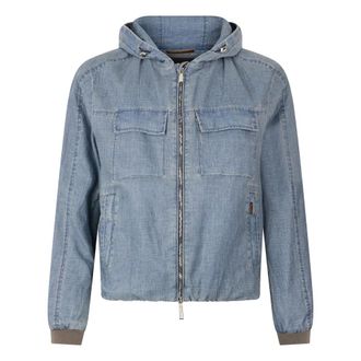 Moorer Denim Jackets, male, Blue, Size: M Elton Jacket