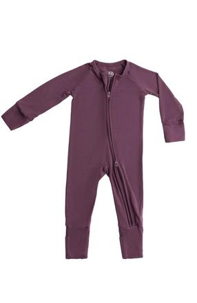 Kindred Bravely Zip Up Baby Pajamas in Burgundy Plum at Nordstrom, Size Newborn