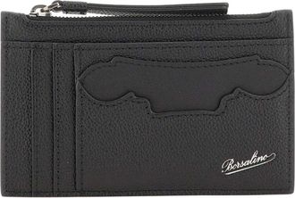 Borsalino Kaarthouder met rits - Heren - Accessoires - Zwart - Maat: ONE Size Zijde