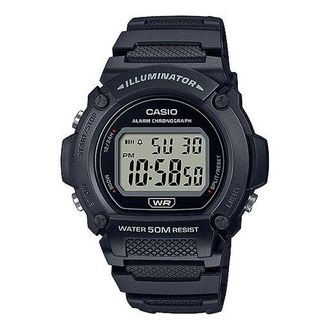 Casio Waterproof Quartz Sports Mens Black Digital W-219H-1A