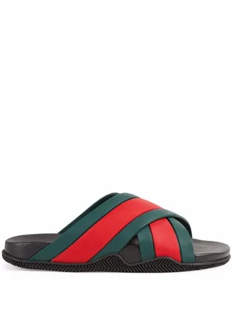 Gucci Web-detail slides - women - Rubber/Rubber/Rubber - 38 - Red