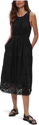 Michael Stars Faith Midi Dress Womens Dress Black : XL (US 10-12), Cotton