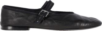 The Row Boheme Mary Jane Ballet Flats in Black Lambskin Leather
