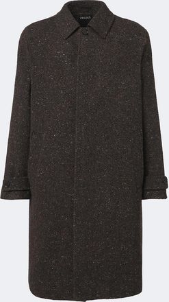 Ermenegildo Zegna Wool, silk, and cashmere tweed coat