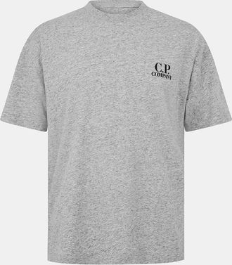 C.P. Company Mens Double Logo Tee - Grey - Size: 38