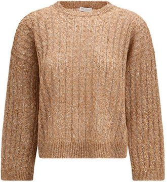 Brunello Cucinelli Brown Linen Womens Sweatshirt