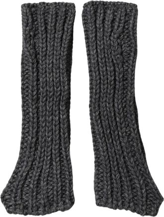 Dolce & Gabbana Gloves, female, Gray, Size: ONE SIZE Acrylic Knitted Fingerless Arm Warmers