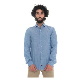 Fay Casual Overhemd - Heren - Casual Overhemden - Blauw - 4XL - Katoen - Overhemden