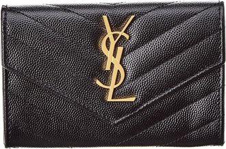 Saint Laurent Small Matelasse Leather Envelope Wallet