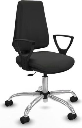 Piqueras y Crespo Piqueras Y Crespo - Elche Cp Similpiel Gris Oscuro Brazos Fijos Base Cromada Ruedas Nailon 65mm