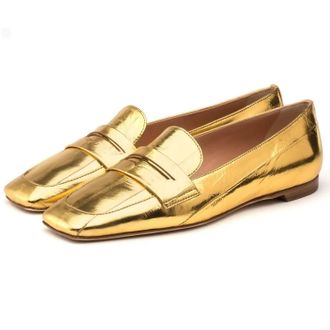 Rupert Sanderson Womens Doublet Flat Shoes In Gold