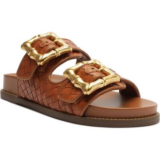 Schutz Enola Woven Strap Sandal in Miele at Nordstrom Rack, Size 5.5