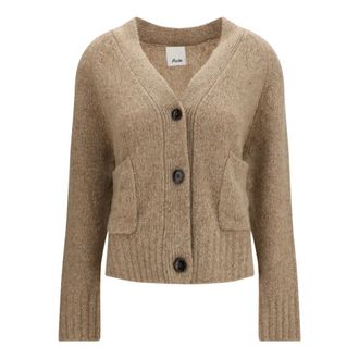 Allude Cardigan Girocollo in Cashmere - - Knitwear - Donna - Beige - M