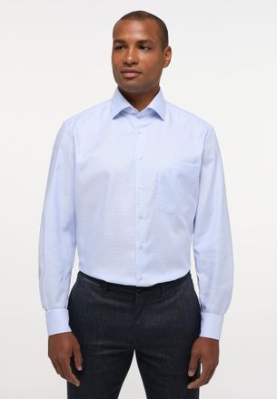 Eterna Langarmhemd ETERNA COMFORT FIT, Herren, Gr. 45, Normalgr&ouml;ssen, blau (hellblau), Twill, 100% Baumwolle, normal, Manschette, Hemden Langarmhemd, NON IRO