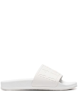 Maison Margiela logo embossed slide slippers - women - Polyurethane/Polyurethane/Polyurethane - 34 - White