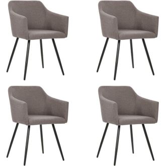 vidaXL Sillas De Comedor 4 Unidades Tela Taupe Vidaxl