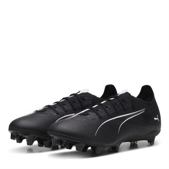 Puma Heren Ultra 5 Match Stevige Grond Voetbalschoenen (Zwart, Wit)