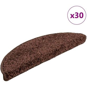 vidaXL Vidaxl - Felpudos Para Escaleras (30 Unidades, 56 X 17 X 3 Cm, Marr&oacute;n, Semicirculares)