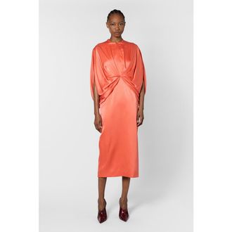 Roksanda Ilincic Tari Silk Midi Dress in Pale Framboise at Nordstrom, Size 10