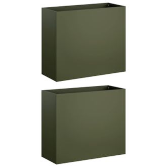 vidaXL Macetero De Jard&iacute;n 2 Uds. Verde Oliva 50 X 20 X 40 Cm Vidaxl