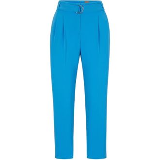 HUGO BOSS Womens Tapiah Straight Trousers in Bright Blue - Size 4 UK