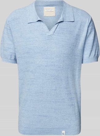 Colours & Sons Regular Fit Poloshirt mit V-Ausschnitt in Hellblau, Gr&ouml;&szlig;e M