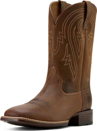 Ariat Mens Plano Western Boots in Woody Tan Leather, D Medium Width, Size 9.5, by Ariat