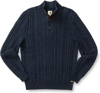 Duck Head Mens Haines 1/4 Zip Cable Knit Sweater In Navy Heather