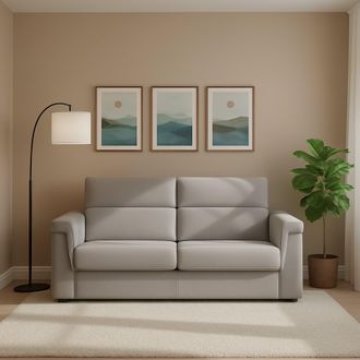 Dmora Sof&aacute; Cama 2 Plazas Brusasco, Desenfundable, Con Almacenaje Made In Italy, Apertura Rebatible, 205x95 Cm Gris