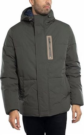 Ted Baker Kinmont Short Hooded Puffer Jacket In Green