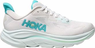 Hoka One One Womens Clifton 10 Running Shoes In White/cielo Blue