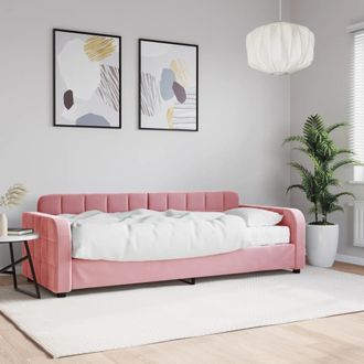 vidaXL Vidaxl - Sof&aacute; Cama Con Colch&oacute;n Terciopelo Rosa 80x200 Cm