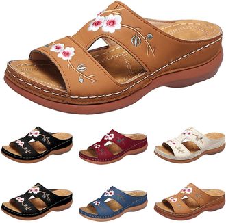 Generic Women Orthopedic Sandals with Arch Support 2026 Orthopedic Open Toe Wedge Sandals Flat Casual Comfortable Platform Slides Outdoor Walking Flip Flops S