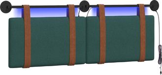 vidaXL Cabecero Colgante Con Luz Led Verde Oscuro Pu Antiguo Vidaxl
