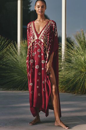 Agua Bendita x Anthropologie Maxine Embellished Tunic Dress