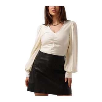 Gestuz Rifagz V-hals Blouse - Dames - Blouses & Shirts - Beige - Maat: XS