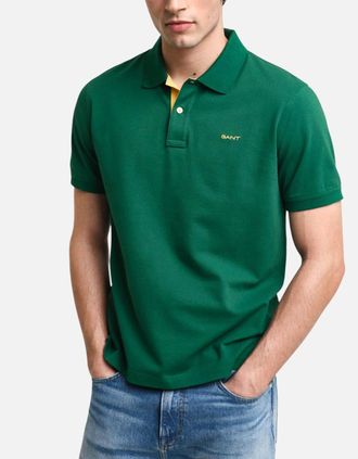 GANT Mens GANT MENS Polo Shirt Short Sleeve Casual - Green - Size: 42