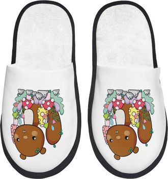 Generic Slippers Cute Squirrel Fluffy Slippers Casual Flat House Slipper For Bedroom Party Bathroom L