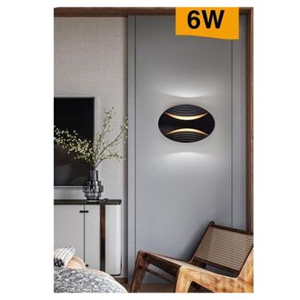 Trade Shop Trade Shop Traesio - Trade Shop - Applique Led Da Muro Doppia Emissione 6 W Lampada Ovale 3 Modalit&agrave; Luce Aq15-n3c